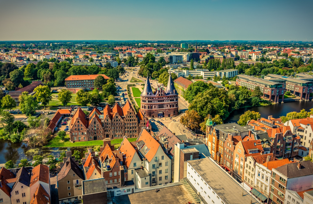 Die Stadt Lübeck von oben